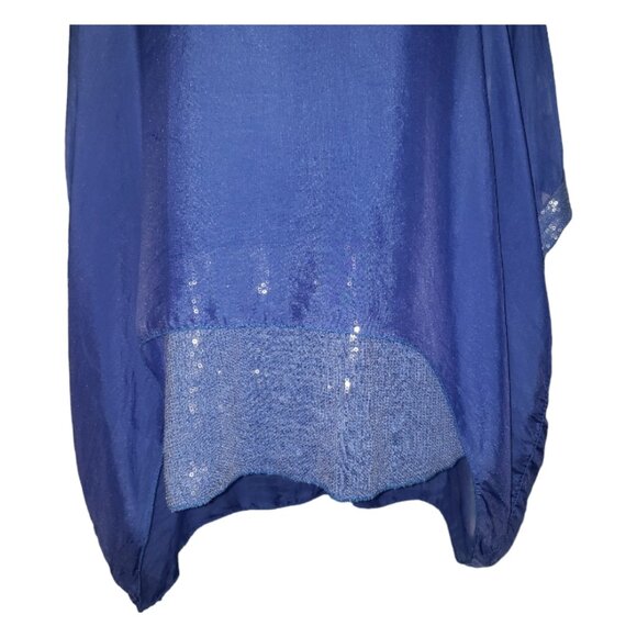 CT1570 NY by Amati Indigo Blue Sequined Layered Top L - Picture 2 of 6